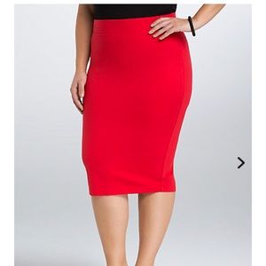 NWOT Torrid red ponte midi skirt